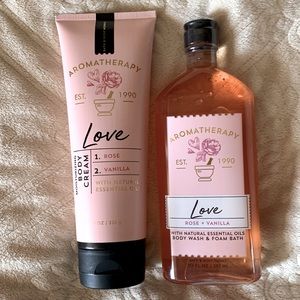 NEW.  LOVE by Bath and Body Works, Body Wash and Body Cream.